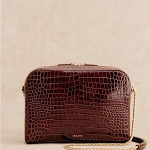 Sézane | ABEL bag in chocolate croc